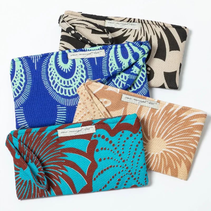 Wallets for gift giving-Ugandan Organic Waxcloth Wristlet