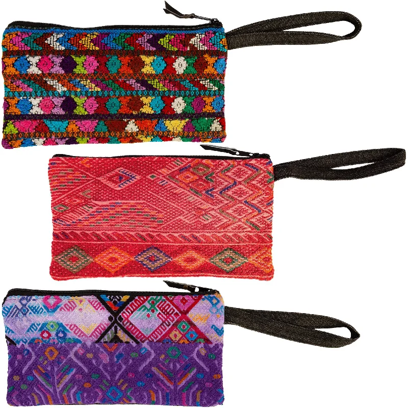 Keychains with glow-in-dark tags-Guatemalan Huipil Wristlet