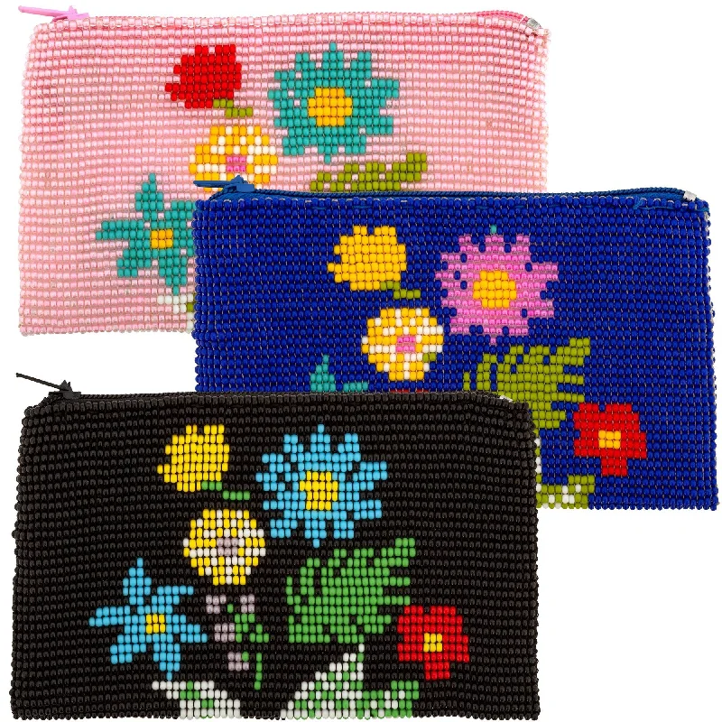 Wallets with chic hardware-Wildflower Beaded Coin Purse