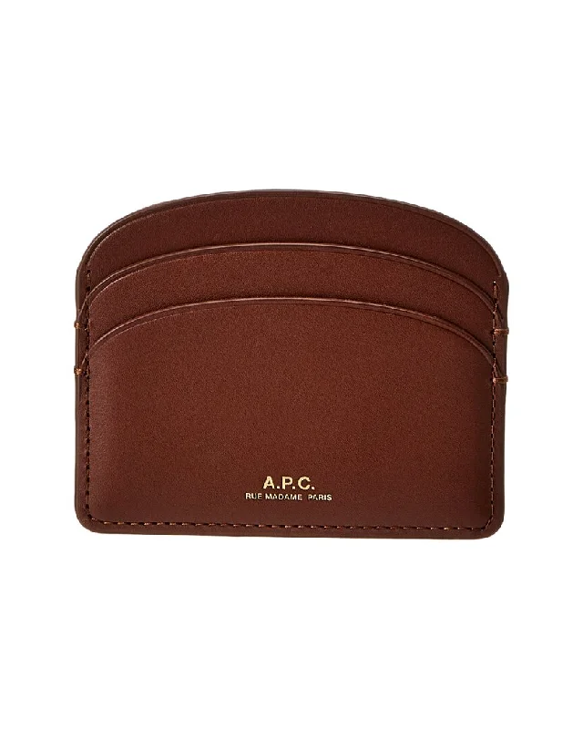 Keychains with fun textures-A.P.C. Demi Lune Leather Card Holder