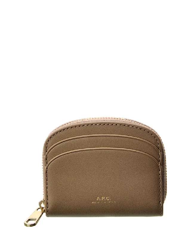 Keychains with metal charms-A.P.C. Demi Lune Mini Leather Coin Purse