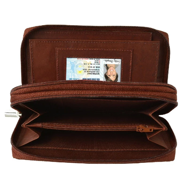 Backpack durable material-Classic Zip Around Leather Women's Wallet