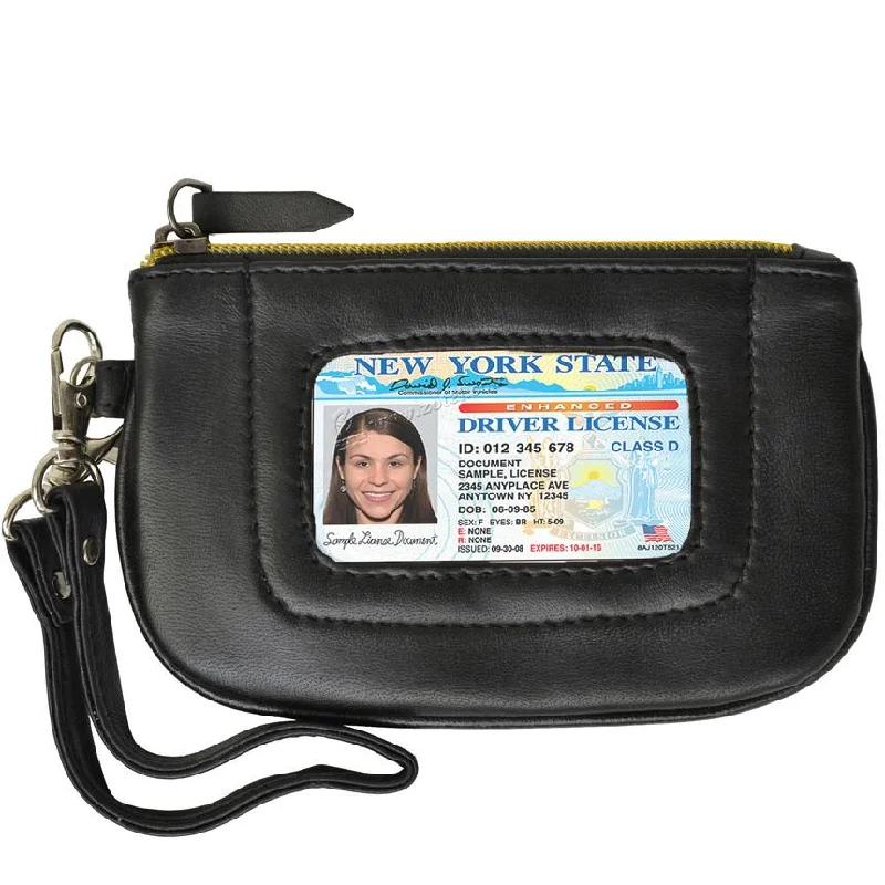 Mini backpack for theme parks-RFID Collection Premium Leather Mini Wristlet