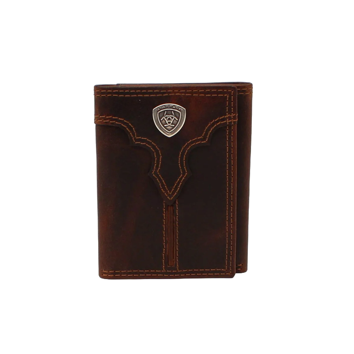 Backpack lightweight travel-Ariat Shield Logo Tri Fold Wallet