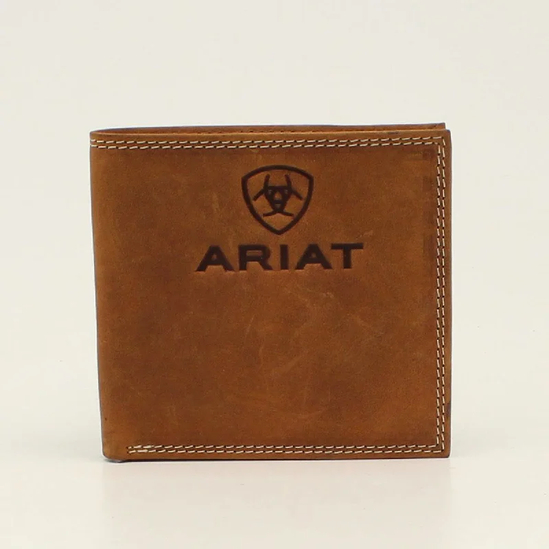 Backpack for quick breaks-Ariat Embossed Logo Bifold Wallet