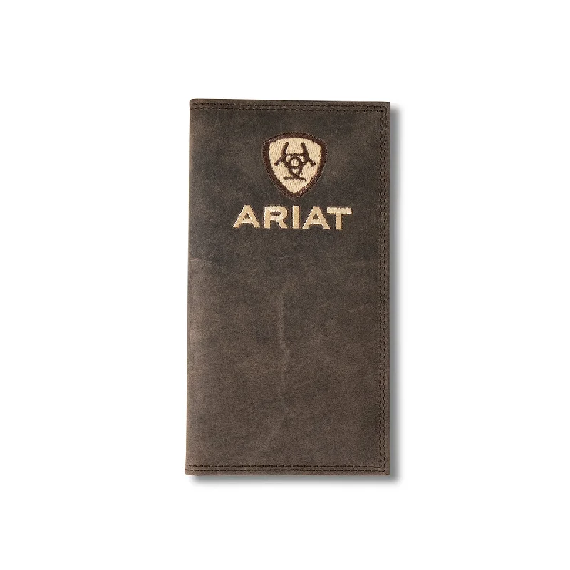 Backpack for run gear-Ariat Crazy Horse Leather Rodeo Wallet