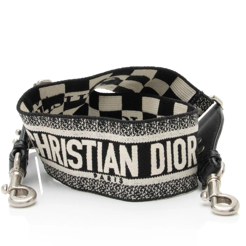 Wallets for short trips-Dior Embroidered Oblique Shoulder Strap