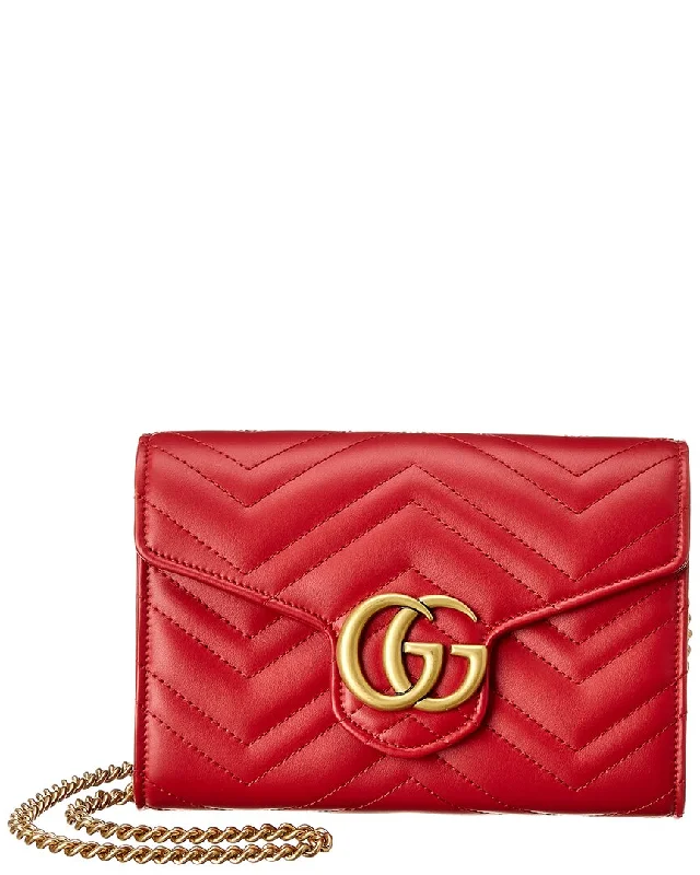 Wallets for kids’ gifts-Gucci GG Marmont Matelasse Leather Wallet On Chain