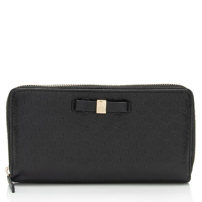 Wallets with card slots-Gucci Microguccissima Leather Bow Wallet