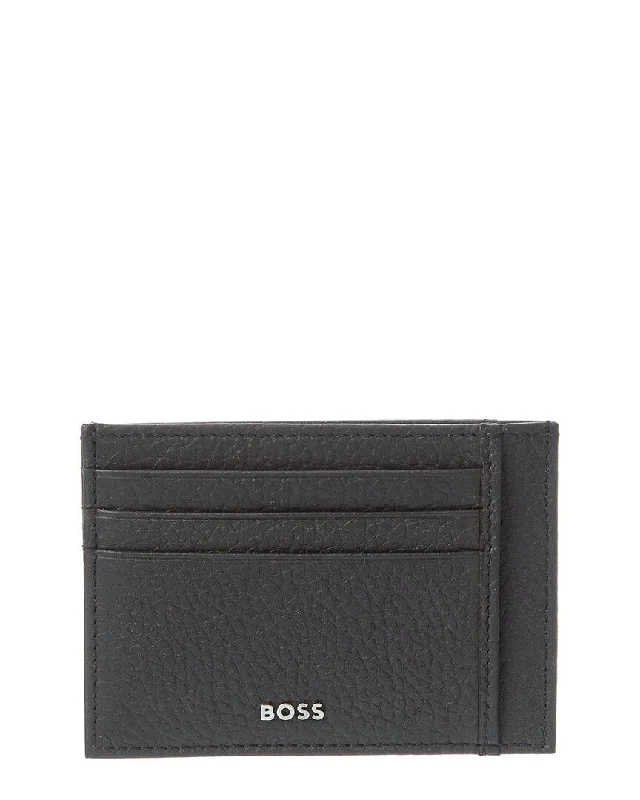 Keychains with floral straps-Hugo Boss Crosstown Leather Card Case