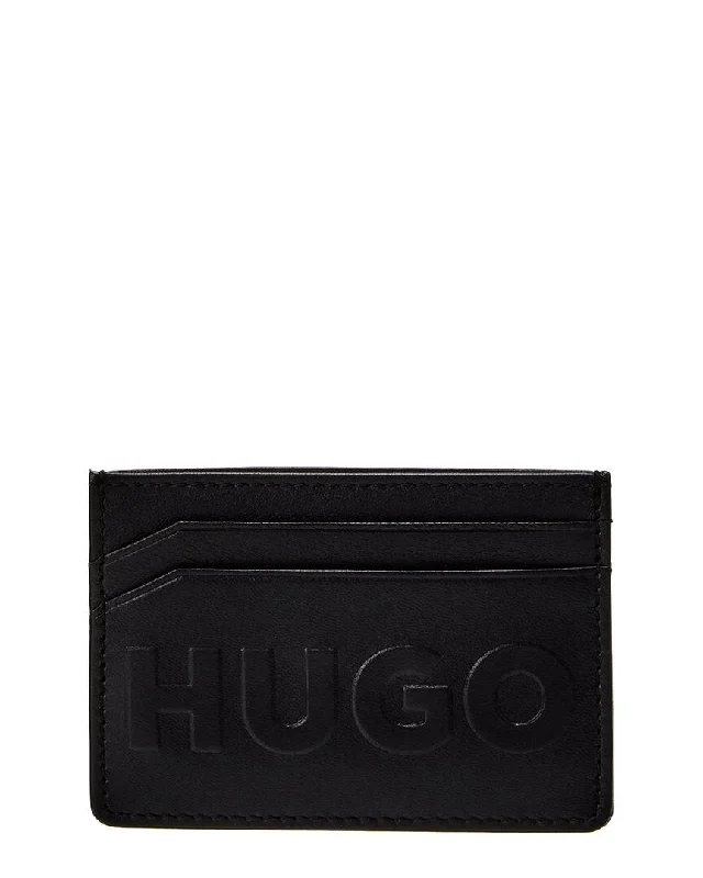 Keychains with gem clips-Hugo Boss Tyler Leather Card Case