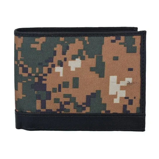 Backpack for urban vacations-Leather Top Flap Camouflage Wallet