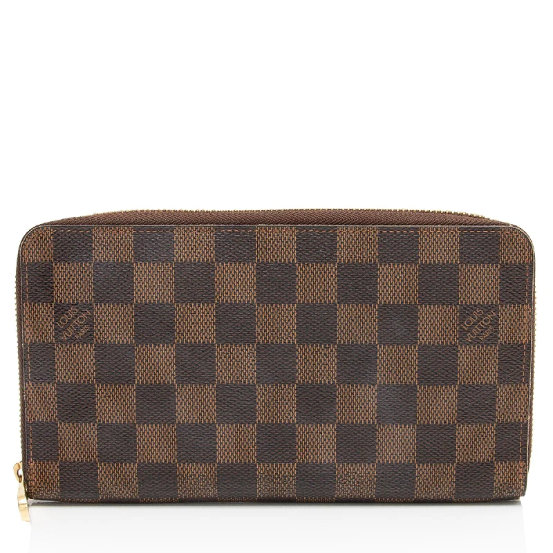 Wallets with secure clasps-Louis Vuitton Damier Ebene Zippy Organizer Wallet