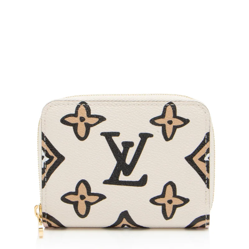 Keychains with modern styles-Louis Vuitton Limited Edition Giant Monogram Canvas Wild At Heart Zippy Coin Wallet