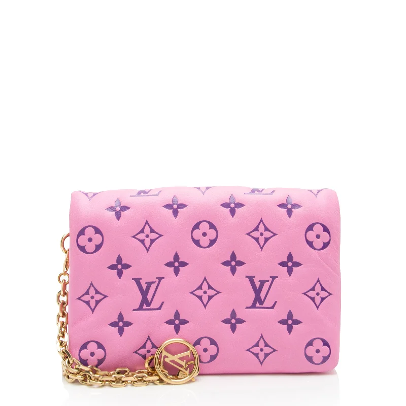 Keychains with simple hooks-Louis Vuitton Monogram Embossed Lambskin Coussin Pochette