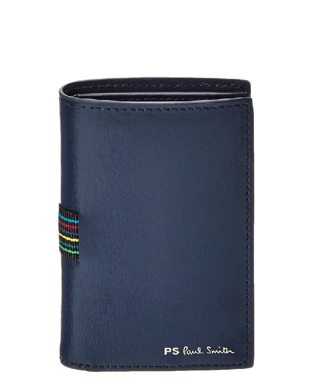 Keychains with sleek hooks-PS Paul Smith Slim Leather Wallet