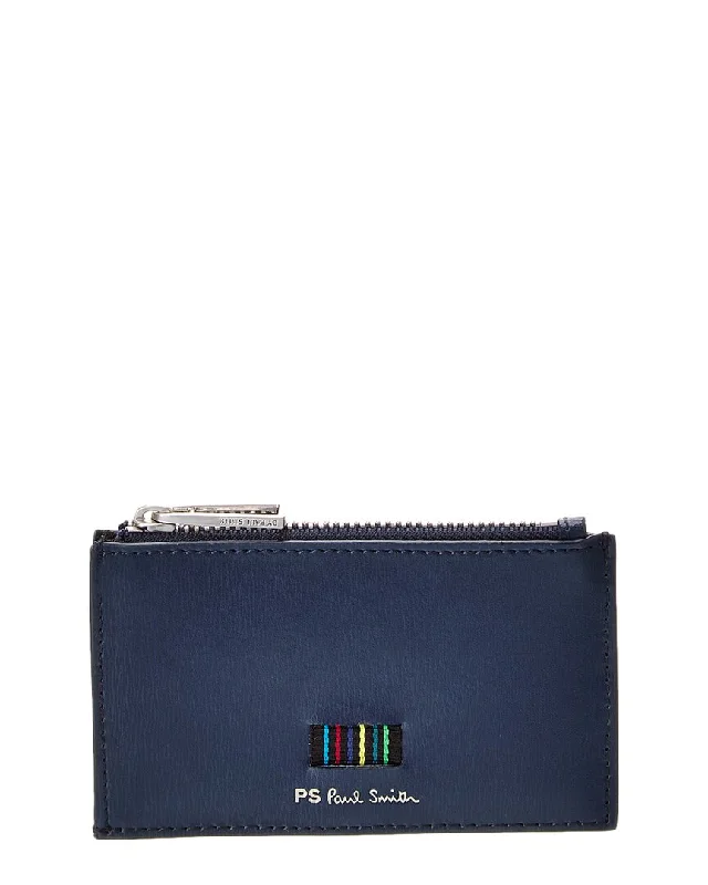 Keychains with retro tags-PS Paul Smith Zip Leather Card Holder