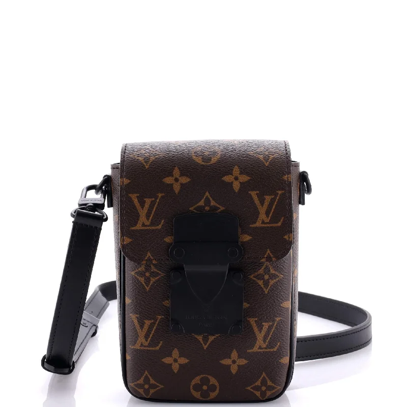 Keychains with rubber clips-S Lock Vertical Wearable Wallet Macassar Monogram Canvas