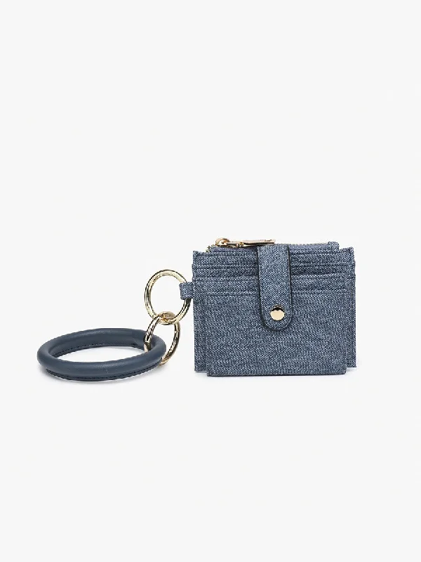 Backpack stylish designs-Sammie Denim Wallet w/ Bangle