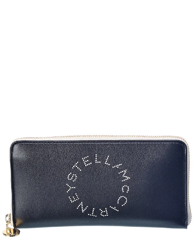 Wallets with quilted flaps-Stella McCartney Stella Logo Continental Wallet