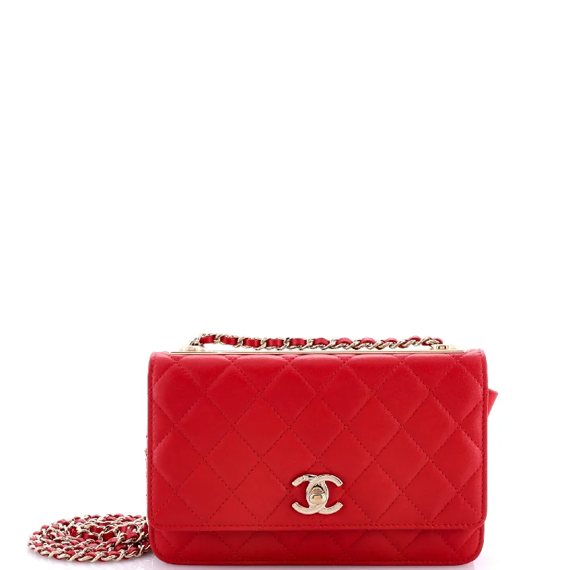 Wallets with small flaps-Trendy Chain CC Wallet on Chain Quilted Lambskin