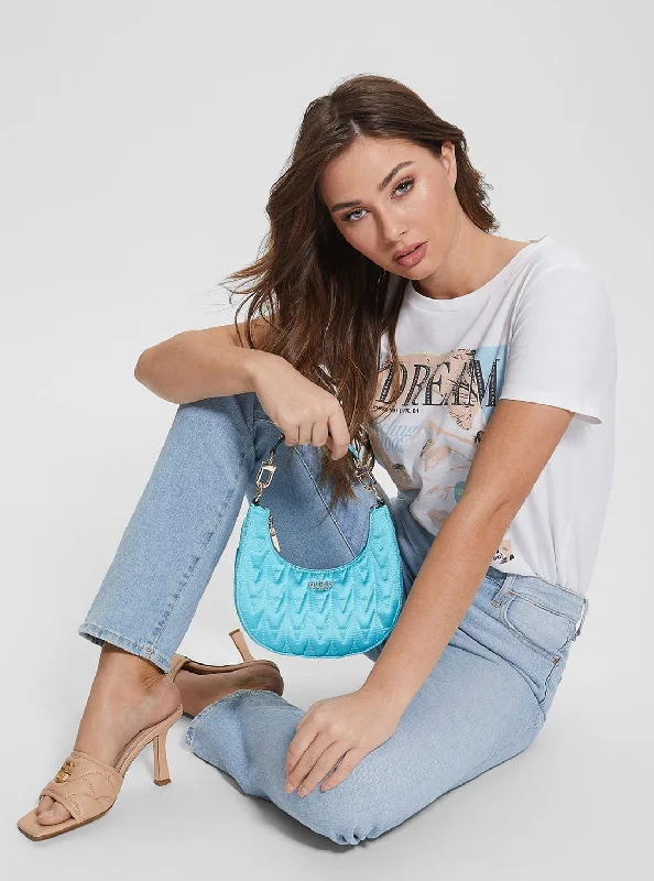 Mini backpack for long walks-Turquoise Golden Rock Mini Hobo Bag