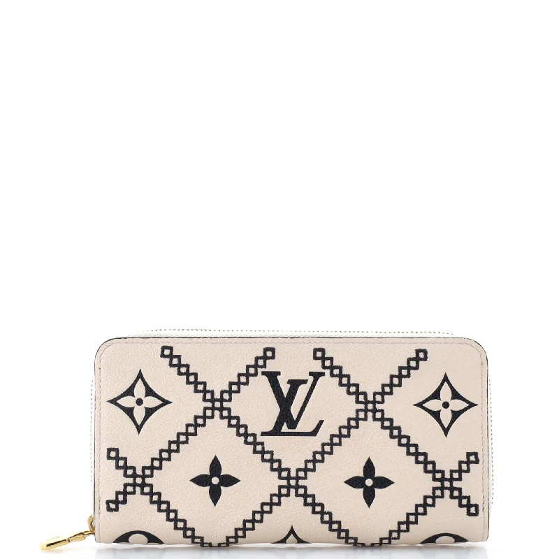 Wallets with sleek flaps-Zippy Wallet Monogram Empreinte Giant Broderies