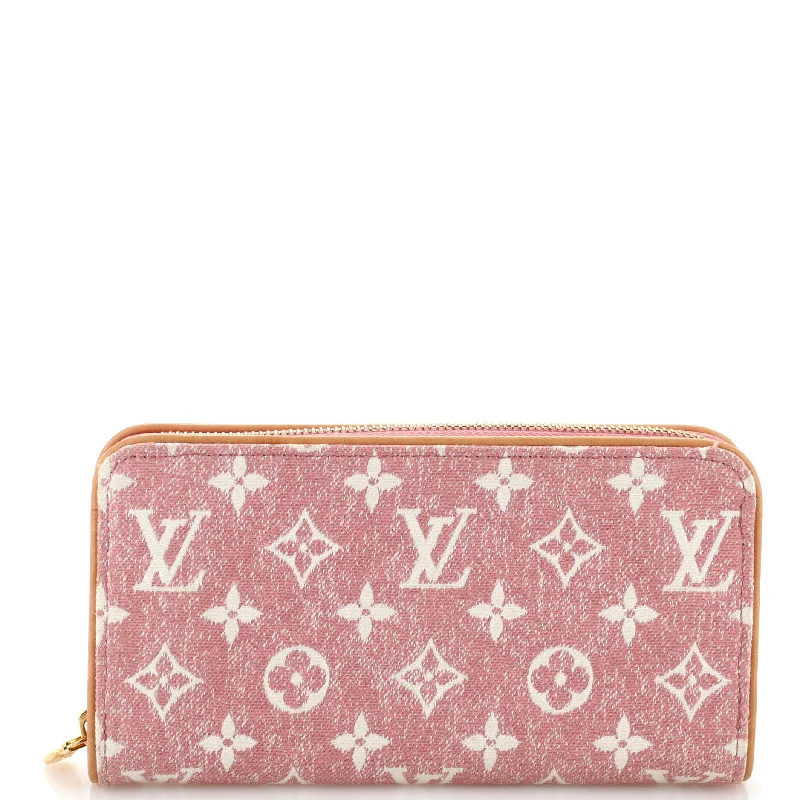 Wallets for card slots-Zippy Wallet Monogram Jacquard Denim