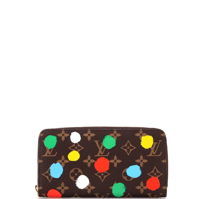 Wallets with snap designs-Zippy Wallet Yayoi Kusama Painted Dots Monogram Canvas