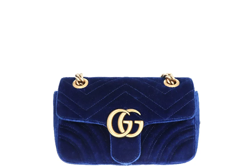 Mini backpack for daily essentials-Gucci Mini Matelasse GG Velvet Shoulder Bag