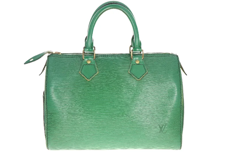 Handbag tech gadgets-Louis Vuitton Epi Green Speedy 25