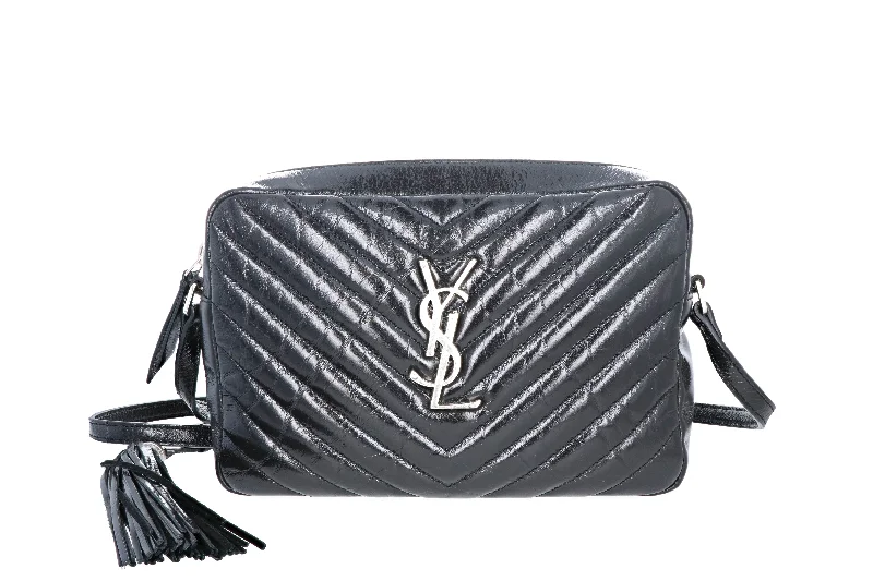 Handbag prom night-Saint Laurent Quilted Crinkled Leather Camera Bag