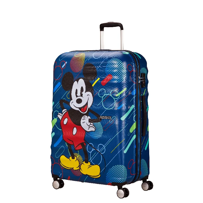 Suitcase for urban travel-American Tourister Disney Wavebreaker Spinner Large Luggage - Mickey Future Pop