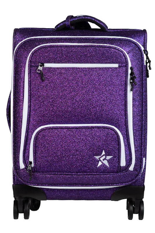 Affordable suitcase for men-Amethyst Dream Luggage with White Zipper