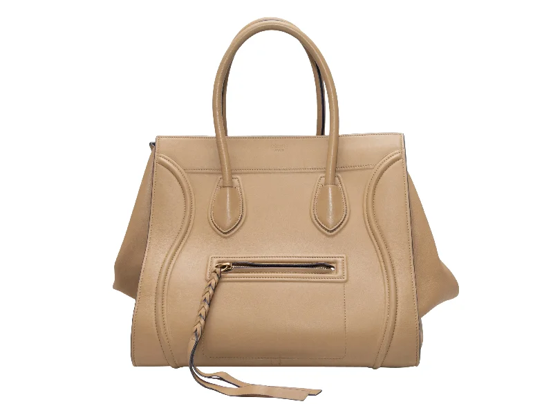 Handbag pop-up shop-Beige Celine Medium Phantom Luggage Bag