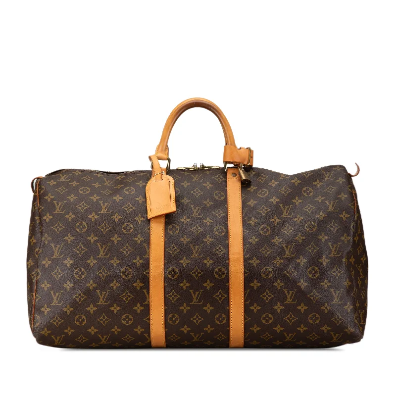 Handbag express shipping-Brown Louis Vuitton Monogram Keepall 55 Travel Bag