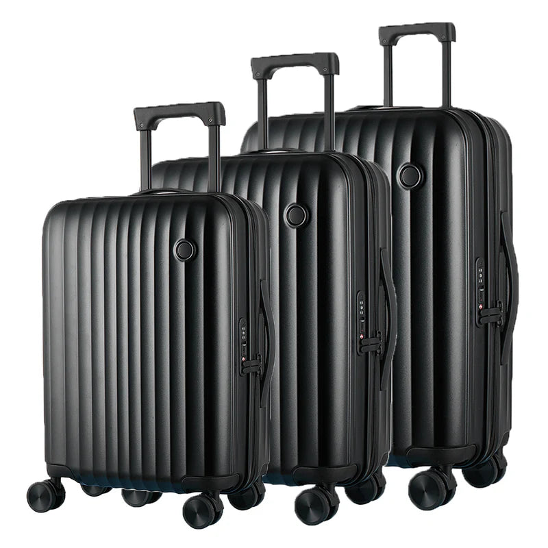 Breathable suitcase-Claxton Zipper Spinner Hardshell Luggage 3 Piece Set