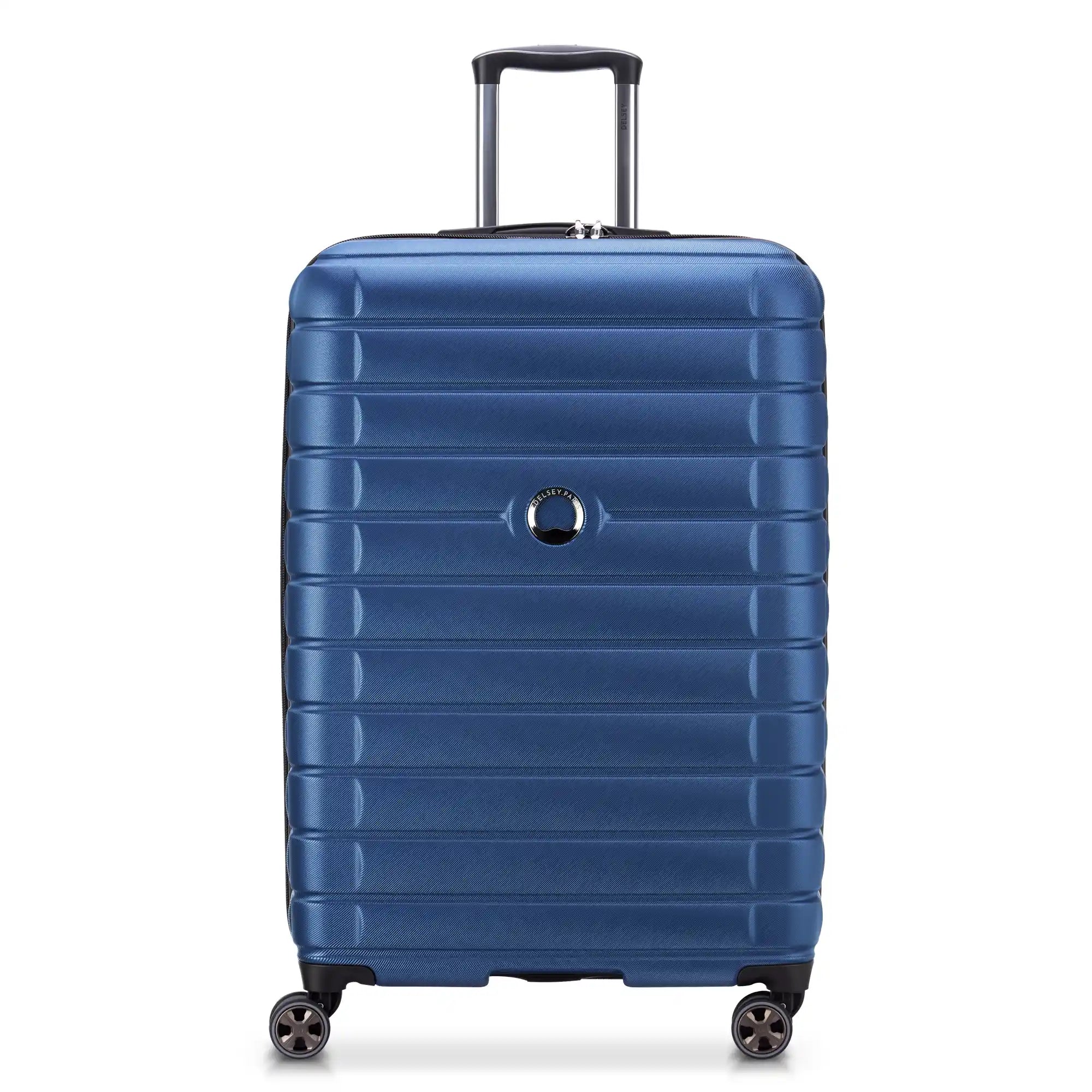 Travel suitcase with laptop sleeve-Delsey Shadow 5.0 Expandable 28" Check-in Spinner Blue