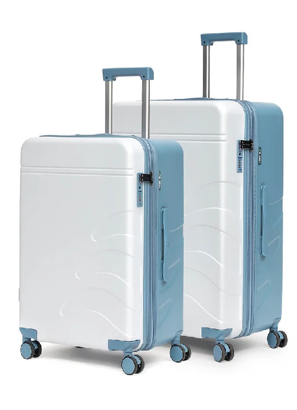 Suitcase for business trips-Flowe Combo | Blue | Medium+Large Hard Luggage