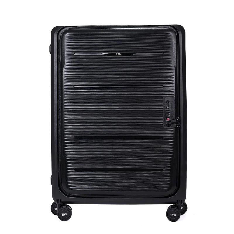 Suitcase for weekend getaways-Foldable Hardcase Black Cabin Suitcase for Travel ( 24 inch-75)