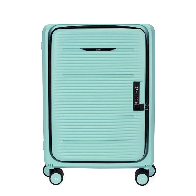 Suitcase with spinner wheels-Foldable Hardcase Green Cabin Suitcase for Travel (20 inch-55 cm)