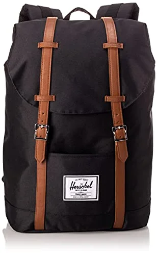 Backpacks with USB charging port-Herschel - Retreat Backpack - Black - Classic 19.5L