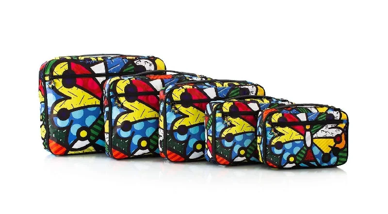 Suitcase for stormy travel-Romero Britto 5 Pieces Packing Cube Set