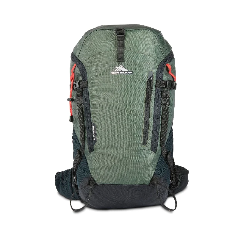 Backpacks for urban hikers-High Sierra Pathway 2.0 Frame Pack 45L Backpack - Forest Green/Black