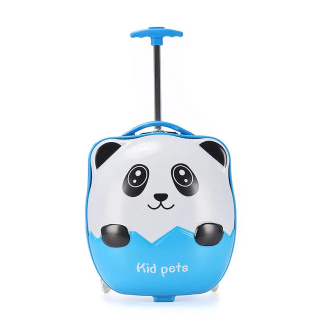 Suitcase with adjustable support-Kids Travel Panda Trolley Suitcase 16"