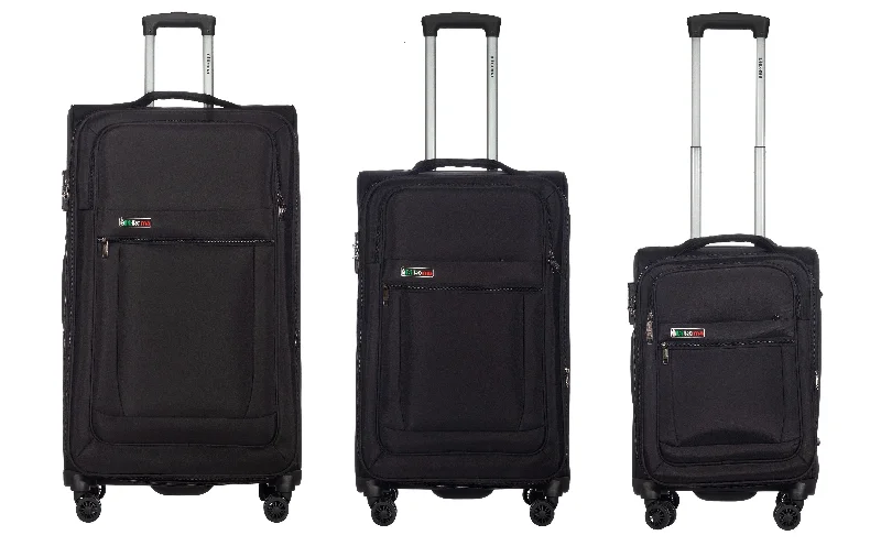 Suitcase for adventure seekers-Luca Collection Black luggage Set 3pc(20/26/30") Suitcase