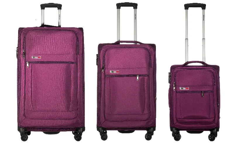 Lightweight suitcase for students-Luca Collection Purple luggage Set 3pc(20/26/30") Suitcase