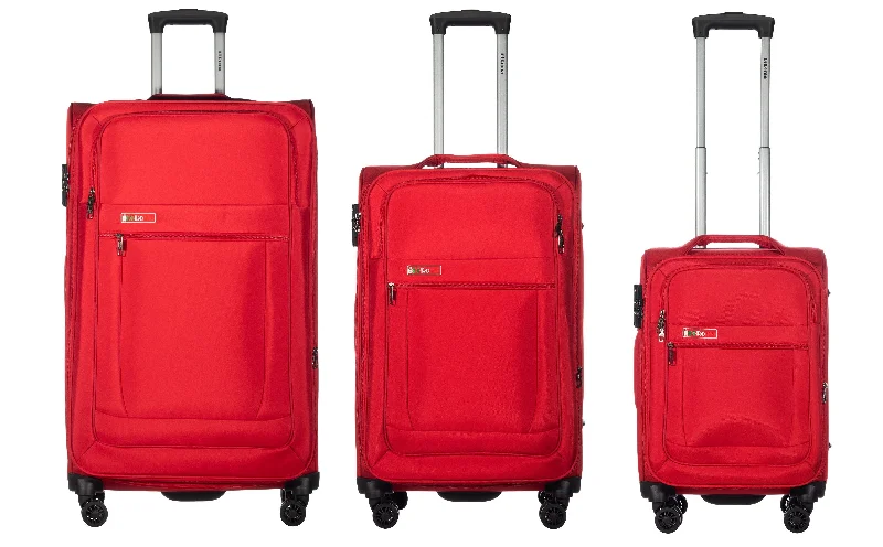 Suitcase for mountain trips-Luca Collection Red luggage Set 3pc(20/26/30") Suitcase