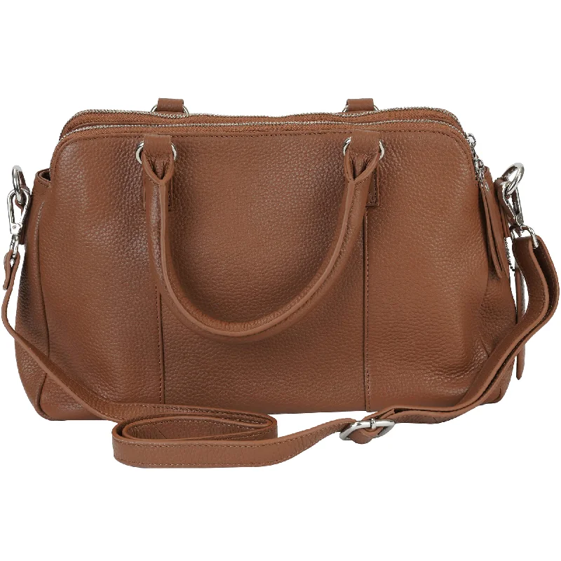 Handbag relaxation vibe-Mancini Pebbled Jennifer Leather Satchel Bag