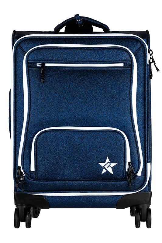 Suitcase with clothing compartment-Navy Rebel Dream Luggage with White Zipper